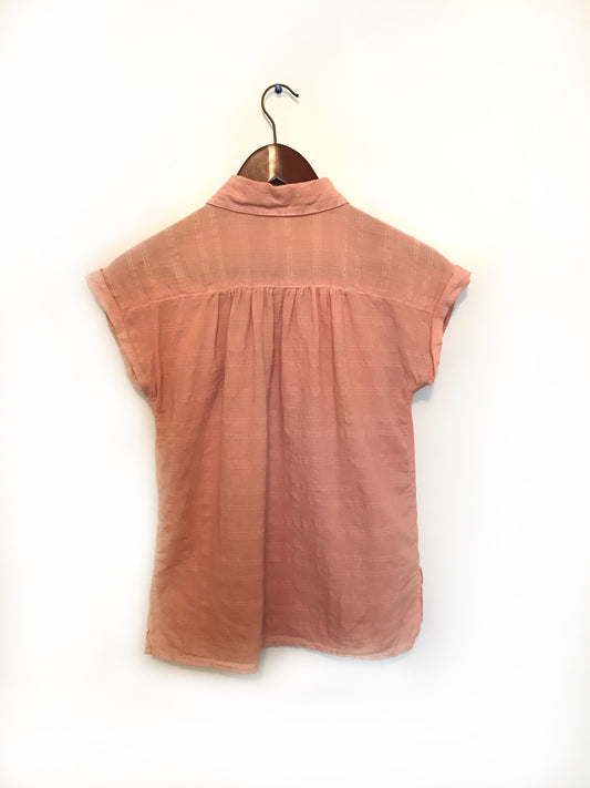 Peach Button Up T-Shirt