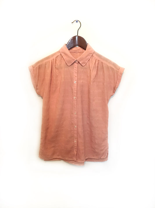 Peach Button Up T-Shirt